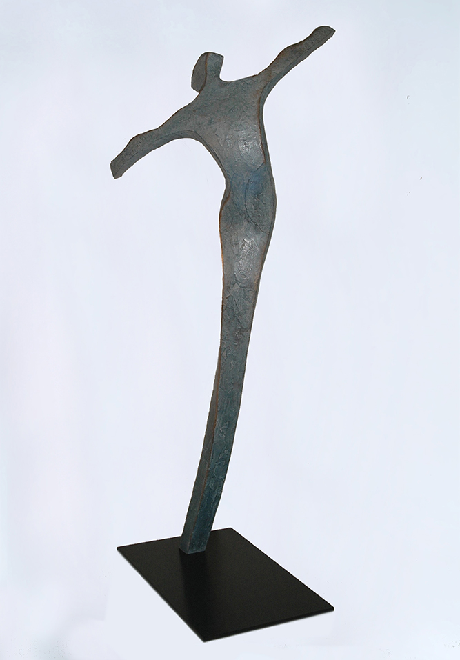 Etoile (face) bronze 40cm x 7cm H 85cm